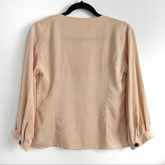 Frank and Oak Peach Tencel Button Down Blouse Sz Small - Picture 7 of 13